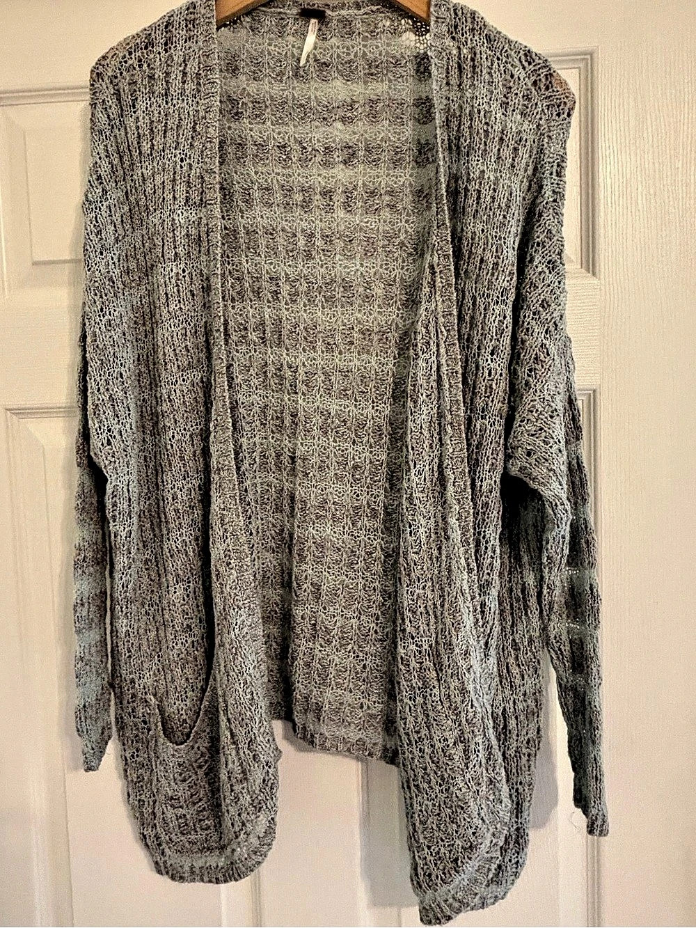 Free People Open Front Knit Cardigan Gray Small